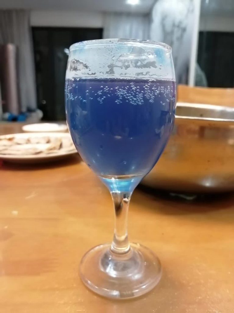 Blue Colored Drink in a Glass