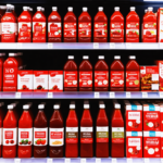 upermarket products with red hues