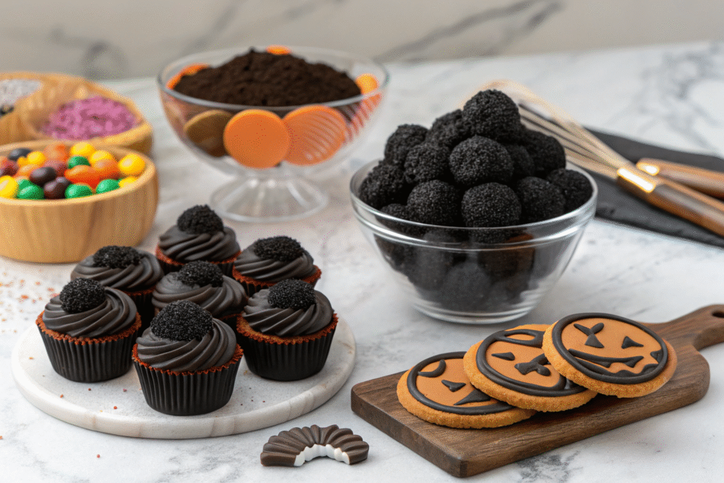 Assorted natural black sweets