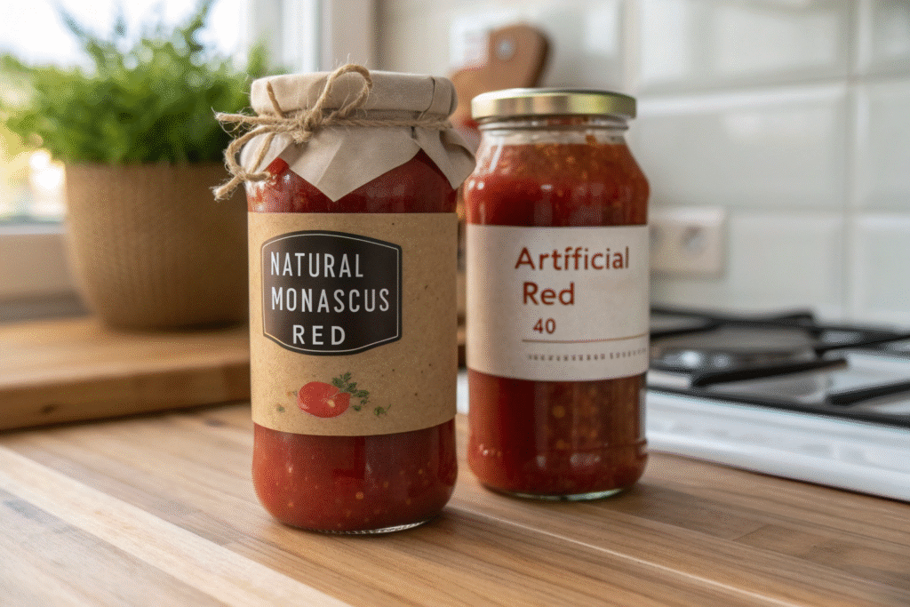 Monascus vs Red 40 sauces